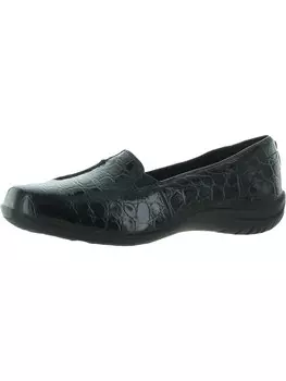 Женские лакированные модные лоферы с крокодиловым принтом Easy Street, цвет Black Crocodile