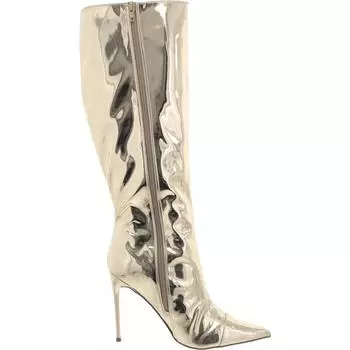 Женские лакированные однотонные сапоги до колена Panther Steve Madden, золотой