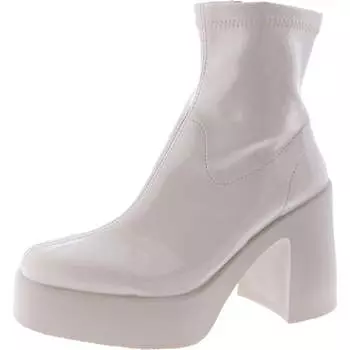 Женские лакированные однотонные сапоги до середины голени Lanna Steve Madden, цвет bone patent