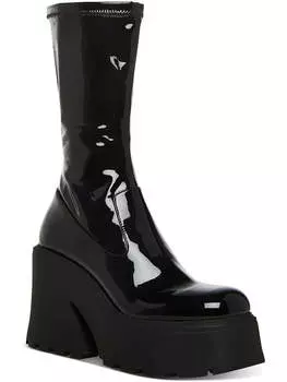 Женские лакированные сапоги Arrow с квадратным носком до середины голени Steve Madden, черный