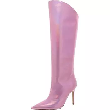 Женские лакированные сапоги Sarina с острым носком до колена Steve Madden, цвет pink iridescent