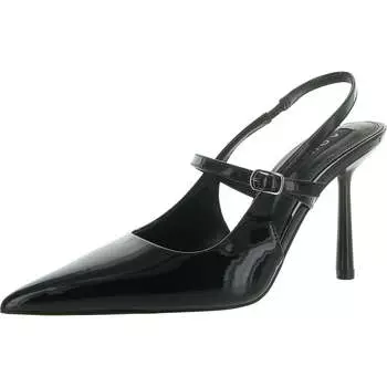 Женские лакированные туфли Islen на шпильке с открытой пяткой Aqua, черный