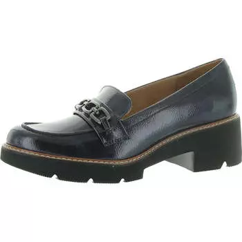 Женские лакированные туфли-лоферы Cabana на каблуках с зернистой отделкой Naturalizer, синий