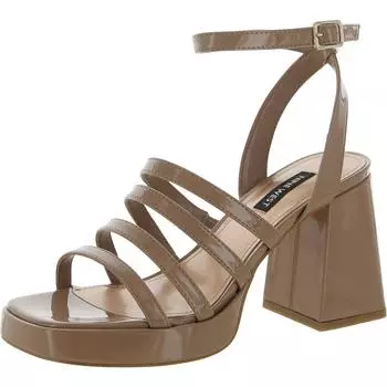 Женские лакированные туфли Teriss3 на блочном каблуке с ремешками Nine West, цвет medium natural