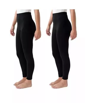 Женские леггинсы, 2 шт., угольный/черный, 2X/3X MUK LUKS