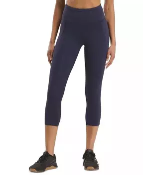 Женские леггинсы 3/4 с высокой посадкой и без шнурков Reebok, синий