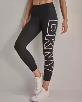 Женские леггинсы 7/8 с высокой талией DKNY, черный