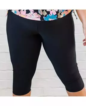 Женские леггинсы для плавания-капри больших размеров Calypsa, черный