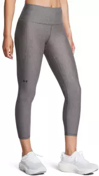 Женские леггинсы до щиколотки с нескользящим поясом Under Armour HeatGear, цвет Charcoal L Heather/Black