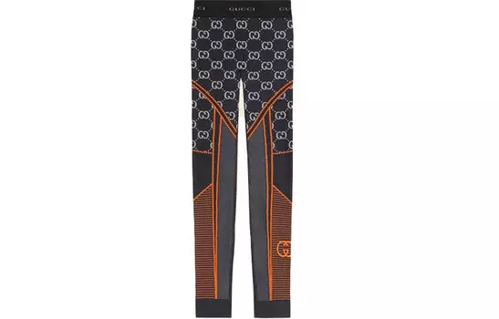 Леггинсы женские Gucci, черный / оранжевый