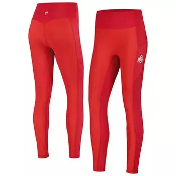 Женские леггинсы KadyLuxe Scarlet Ohio State Buckeyes 7/8 с карманами, смешанная техника