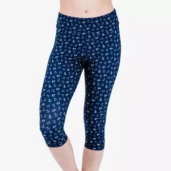 Женские леггинсы-капри с высокой талией для плавания Calypsa, цвет navy anchors