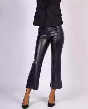 Женские леггинсы-клеш с эффектом кожи Hue, черный