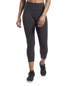 Женские леггинсы lux 3/4 без застежек с высокой посадкой Reebok, черный