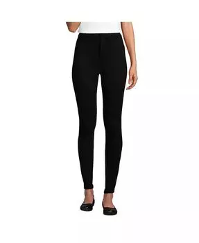 Женские леггинсы Petite High Rise Ponte Polished Lands' End, черный