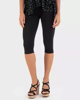 Женские леггинсы пиратского кроя из однотонной ткани Massana, черный