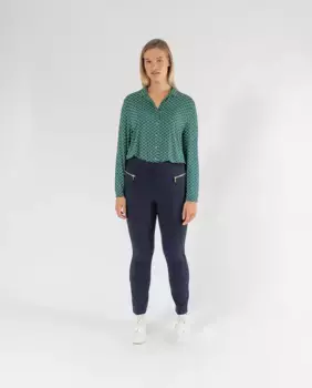 Женские леггинсы с карманами на молнии October, темно-синий