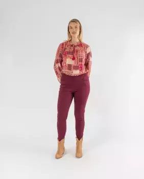 Женские леггинсы с пятью карманами и эластичным поясом October, гранатовый