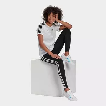 Женские леггинсы с тремя полосками Adidas Originals Adicolor Classics, черный