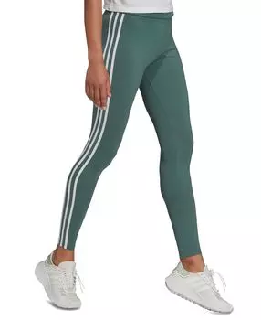 Женские леггинсы с тремя полосками adidas, зеленый