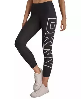 Женские леггинсы с высокой посадкой и графическим логотипом длиной 7/8 DKNY, мультиколор