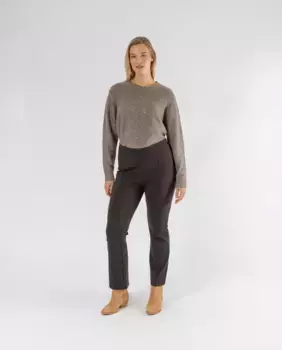 Женские леггинсы со швом на ноге и расклешенным низом October, темно-коричневый