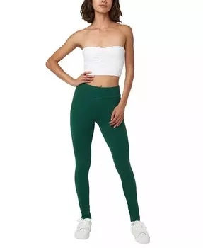 Женские леггинсы со средней посадкой и карманами Hue, зеленый