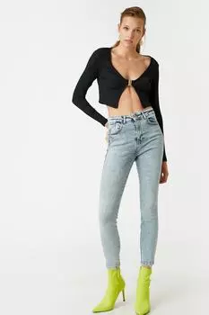 Женские легкие брюки цвета индиго Koton, синий