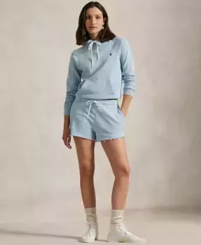 Женские легкие флисовые шорты на шнурке Polo Ralph Lauren, синий