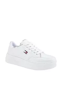 Женские легкие кроссовки Grazie на шнуровке белого цвета Tommy Hilfiger