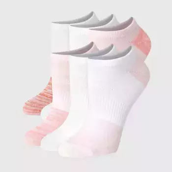 Женские легкие носки Hanes Performance 6pk No Show, цвет Coral/Blush/Copper