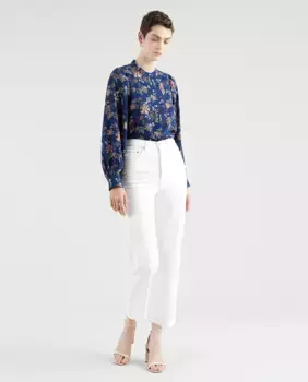 Женские легкие потертые джинсы Ribcage Straight Ankle Levi's, белый