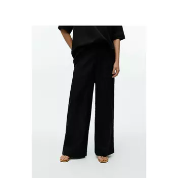 Женские легкие широкие брюки Arket льняные, черный