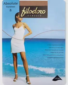 Женские летние колготки Filodoro плотностью 8 ден с эффектом загара, цвет Natural