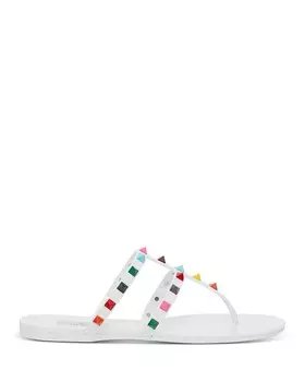 Женские летние сандалии Rockstud из ПВХ с ремешками Valentino Garavani