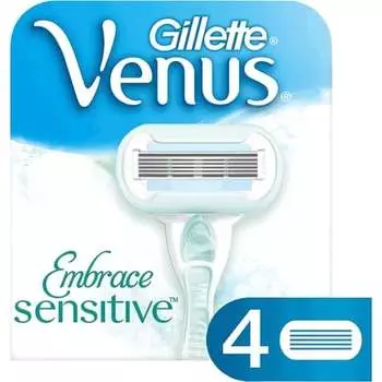 Женские лезвия для бритвы Venus Embrace Sensitive — набор из 4 шт., Gillette
