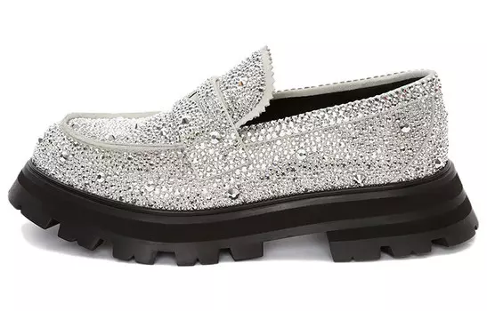 Женские лоферы Alexander Mcqueen, серебристый