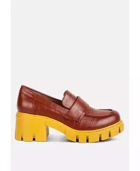 Женские лоферы Benz на массивном каблуке London Rag, бежевый