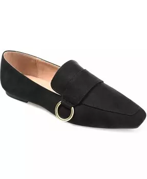 Женские лоферы без шнуровки Benntly с квадратным носком Journee Collection, черный