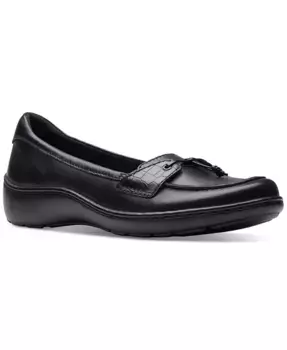 Женские лоферы Cora Haley с комбинированной текстурой и шнуровкой наверху Clarks, черный