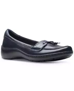 Женские лоферы Cora Haley с комбинированной текстурой и шнуровкой наверху Clarks, синий