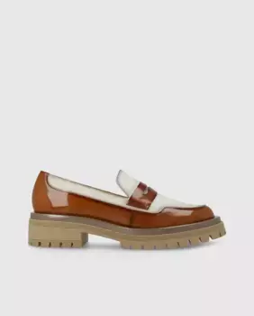 Женские лоферы из храрола с маской Lodi, коричневый