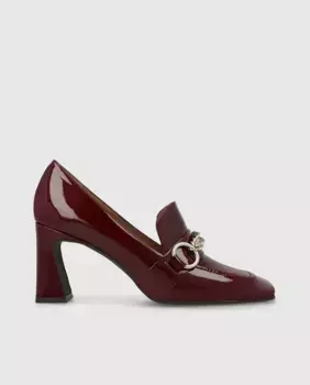 Женские лоферы из лакированной кожи на высоком каблуке Lodi, бордовый