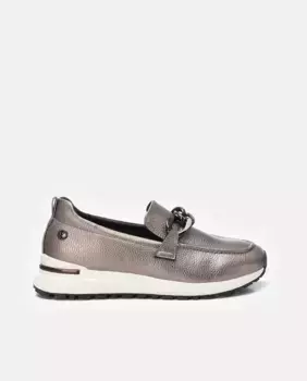 Женские лоферы из веганского материала на спортивной подошве Xti, серый