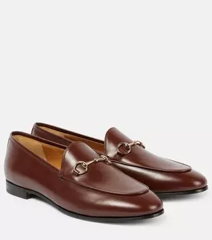 Женские лоферы Jordaan с металлической пряжкой Horsebit Gucci, Sweet Chestnut