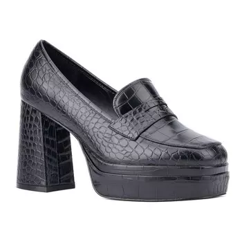 Женские лоферы на широкой платформе Fashion to Silhouette Madelyn Fashion to Figure, цвет Black Croc