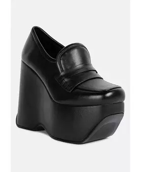 Женские лоферы на танкетке GILLIAM на высокой платформе Rag & Co, черный