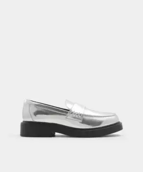 Женские лоферы с круглым носком Aldo, серебрянный