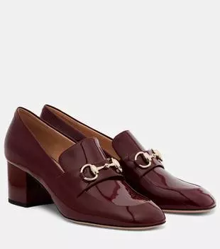 Женские лоферы с подковой из кожи Gucci, Rosso Ancora