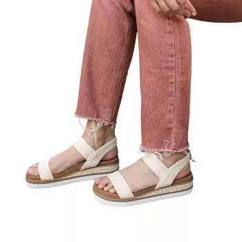 Женские махровые сандалии на плоской подошве цвета слоновой кости Yellow Box